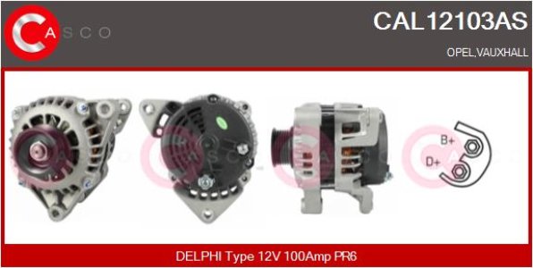 ALTERNATOR 12V 100A CASCO CAL12103AS 