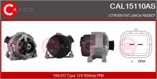 ALTERNATOR 12V 80A CASCO CAL15110AS 