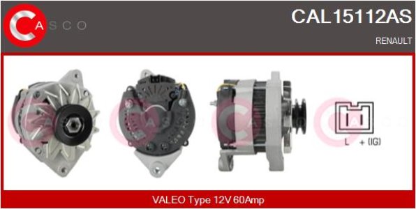 ALTERNATOR 12V 60A CASCO CAL15112AS 