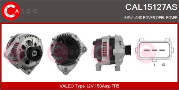 ALTERNATOR CASCO CAL15127AS 12V 150A