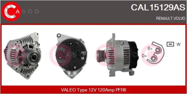 ALTERNATOR 12V 120A CASCO CAL15129AS 