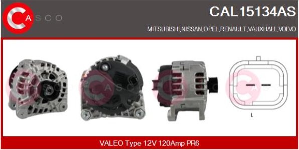 ALTERNATOR 12V 120A CASCO CAL15134AS 