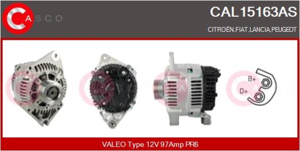 ALTERNATOR 12V 97A CASCO CAL15163AS 