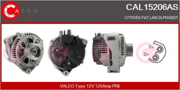 ALTERNATOR 12V 120A CASCO CAL15206AS 