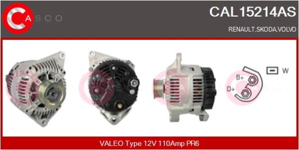 ALTERNATOR 12V 110A CASCO CAL15214AS 