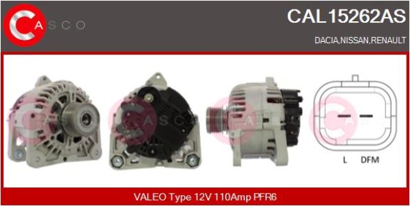 ALTERNATOR 12V 110A CASCO CAL15262AS 