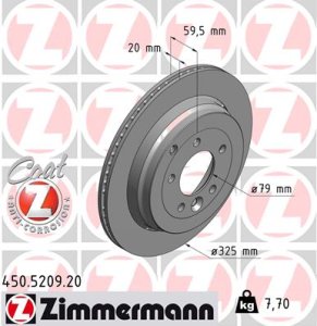 Tarcza hamulcowa ZIMMERMANN 450.5209.20 SDB000636