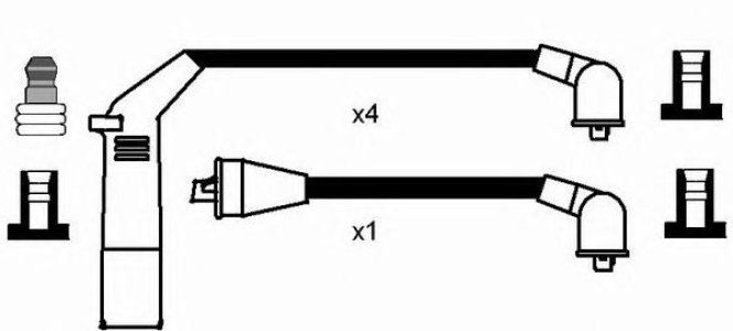 Przewody wysokiego napięcia komplet NGK RC-HD408 2750124B10