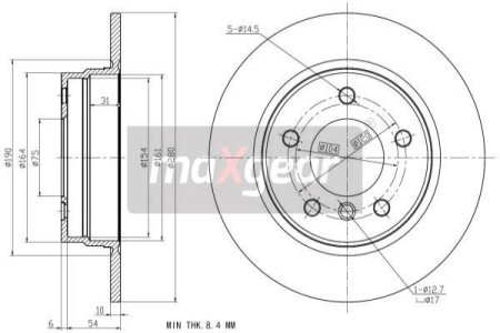 TARCZA HAM. BMW T. E36 90-/E46 NIEWENTYLOWANA