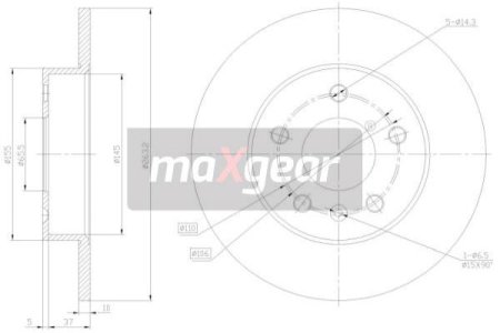 TARCZA HAM. OPEL T. ASTRA G/ASTRA H/MERIVA A/B/ZAFIRA A/B 264MM 5ŚR.