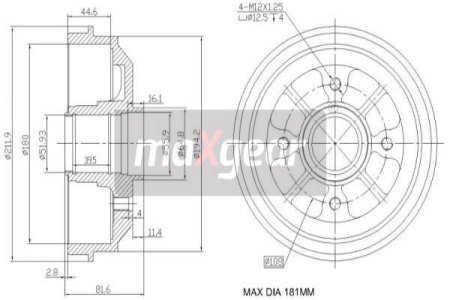 BĘBEN HAM. PEUGEOT T. 306 BEZ ŁOŻYSKA