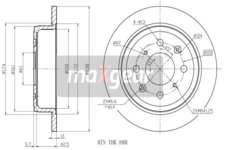 TARCZA HAM. HONDA T. CIVIC -91/94-/ROVER 200/400/24/45