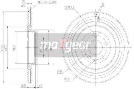 TARCZA HAM. ALFA P. 147/156/FIAT DOBLO 10- 284MM
