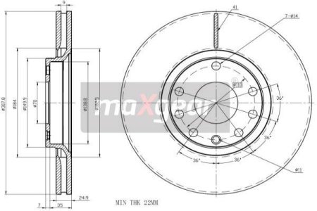 TARCZA HAM. OPEL P. ZAFIRA B/ASTRA H/MERIVA B 1,6/1,7/1,9CDTI 308MM