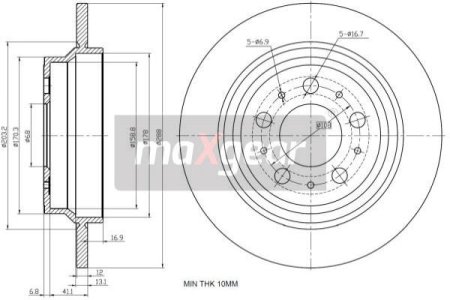 TARCZA HAM. VOLVO T. S60/S80/V70