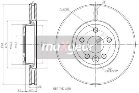 TARCZA HAM. FORD P. MONDEO/GALAXY 07-/S-MAX/VOLVO/EVOQUE 300X28