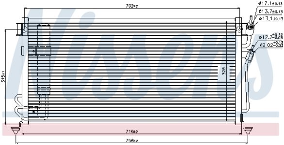 Chłodnica klimatyzacji z osuszaczem NISSENS 94748 MN134204