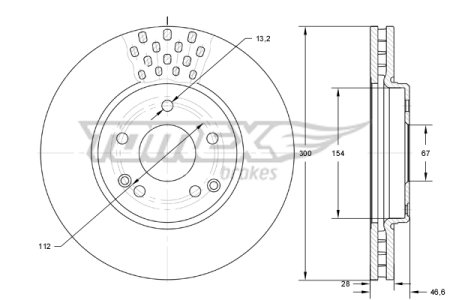 TARCZA HAMULCOWA TOMEX brakes TX74 04 2104211212 MERCEDES W210 E-KLASA 95-02
