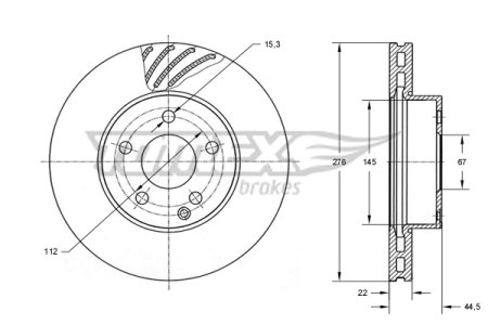 TARCZA HAMULCOWA TOMEX brakes TX74 08 1694210112 MERCEDES W169 A-KLASA 04-12