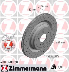 Tarcza hamulcowa ZIMMERMANN 400.3688.20 1664230312