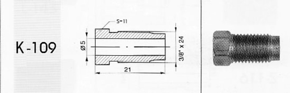 KOŃCÓWKA PRZEWODU HAMULCOWEGO 109 3/8 CALA X 24 WP K109