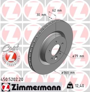 Tarcza hamulcowa ZIMMERMANN 450.5202.20 SDB000624
