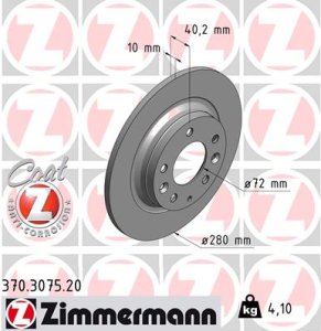 Tarcza hamulcowa ZIMMERMANN 370.3075.20 GF3Y26251A