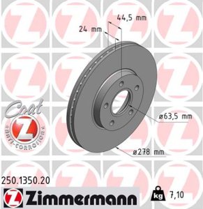 Tarcza hamulcowa ZIMMERMANN 250.1350.20 4455980