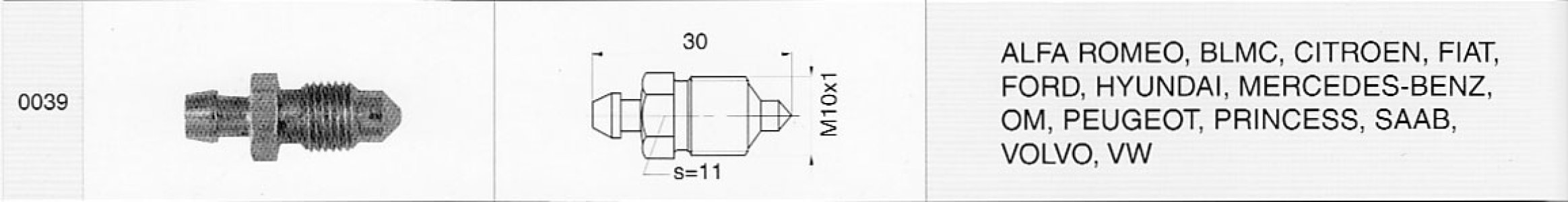 Odpowietrznik hamulcowy WP O0039 QB0039