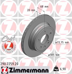 Tarcza hamulcowa ZIMMERMANN 290.2259.20 JLM12428