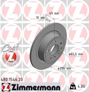 Tarcza hamulcowa ZIMMERMANN 480.1546.20 4907523