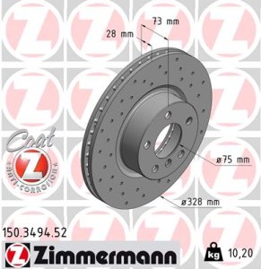 Tarcza hamulcowa ZIMMERMANN 150.3494.52 34106787490