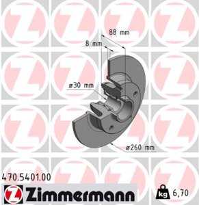 Tarcza hamulcowa ZIMMERMANN 470.5401.00 432006506R