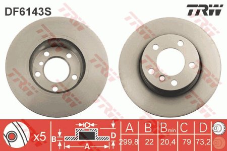 Tarcza hamulcowa TRW DF6143S 34116792217