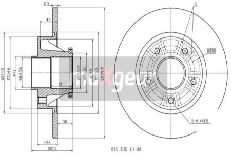 TARCZA HAM. OPEL T. VIVARO/TRAFIC 01- !!!KPL Z ŁOŻYSKIEM ABS!!!!