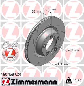 Tarcza hamulcowa ZIMMERMANN 460.1587.20 97035240600