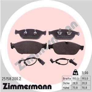 Klocki hamulcowe ZIMMERMANN 25158.200.2 4G0698151B