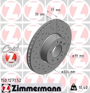 Tarcza hamulcowa ZIMMERMANN 150.1271.52 34111159895