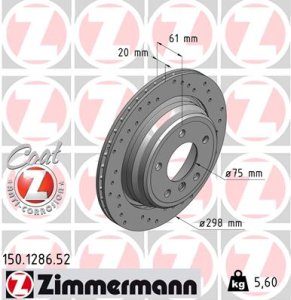 Tarcza hamulcowa ZIMMERMANN 150.1286.52 34211164840