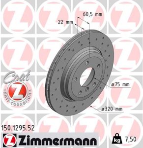 Tarcza hamulcowa ZIMMERMANN 150.1295.52 34201166073