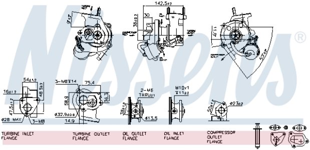 TURBOSPRĘŻARKA NISSENS 93030 73501343 FIAT FORD LANCIA OPEL
