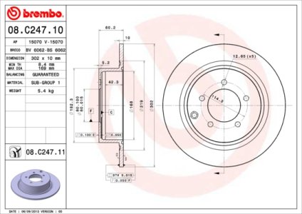Tarcza hamulcowa BREMBO 08.C247.11 4615A121