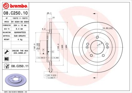 Tarcza hamulcowa BREMBO 08.C250.11 58411A6200