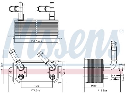 Chłodnica oleju NISSENS 91300 DG937A095BB FORD