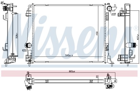 Chłodnica silnika NISSENS 606761 214109374R RENAULT