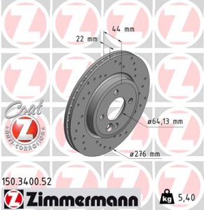 Tarcza hamulcowa ZIMMERMANN 150.3400.52 34111502891