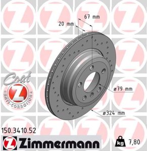 Tarcza hamulcowa ZIMMERMANN 150.3410.52 34211166127