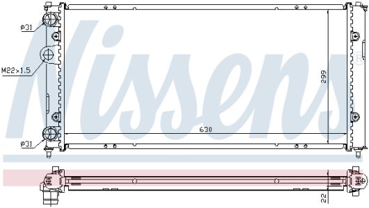 Chłodnica silnika NISSENS 673001 6K0121253AC
