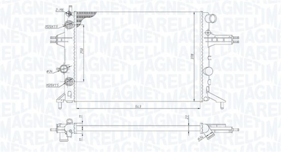 Chłodnica silnika MAGNETI MARELLI BM1928 1300187 OPEL