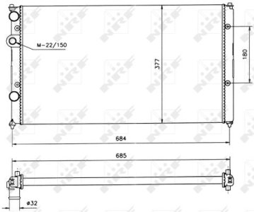 Chłodnica silnika NRF 58093 6K0121253AA